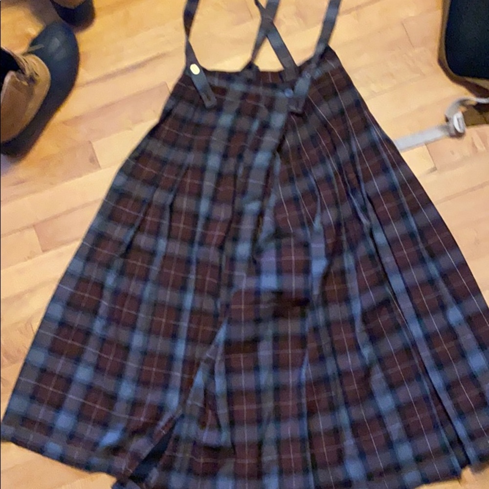 LONG PLEATED SKIRT WITH SUSPENDERS